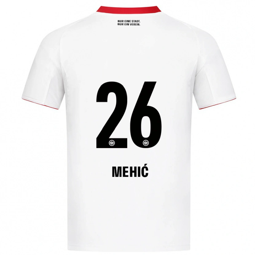 DanxenメンズLiam Mehić#26ホワイト レッドアウェイシャツ2025/26ジャージーユニフォーム