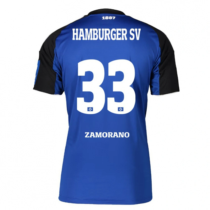 DanxenメンズJolina Zamorano#33ブルー ブラックアウェイシャツ2025/26ジャージーユニフォーム