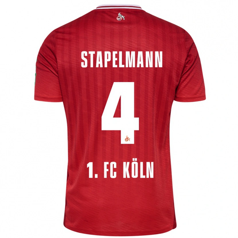 DanxenメンズLuis Stapelmann#4レッド ホワイトアウェイシャツ2025/26ジャージーユニフォーム