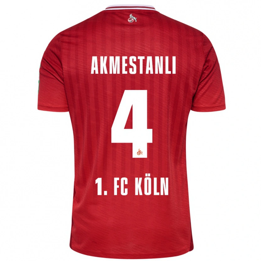 DanxenメンズTeoman Akmestanli#4レッド ホワイトアウェイシャツ2025/26ジャージーユニフォーム