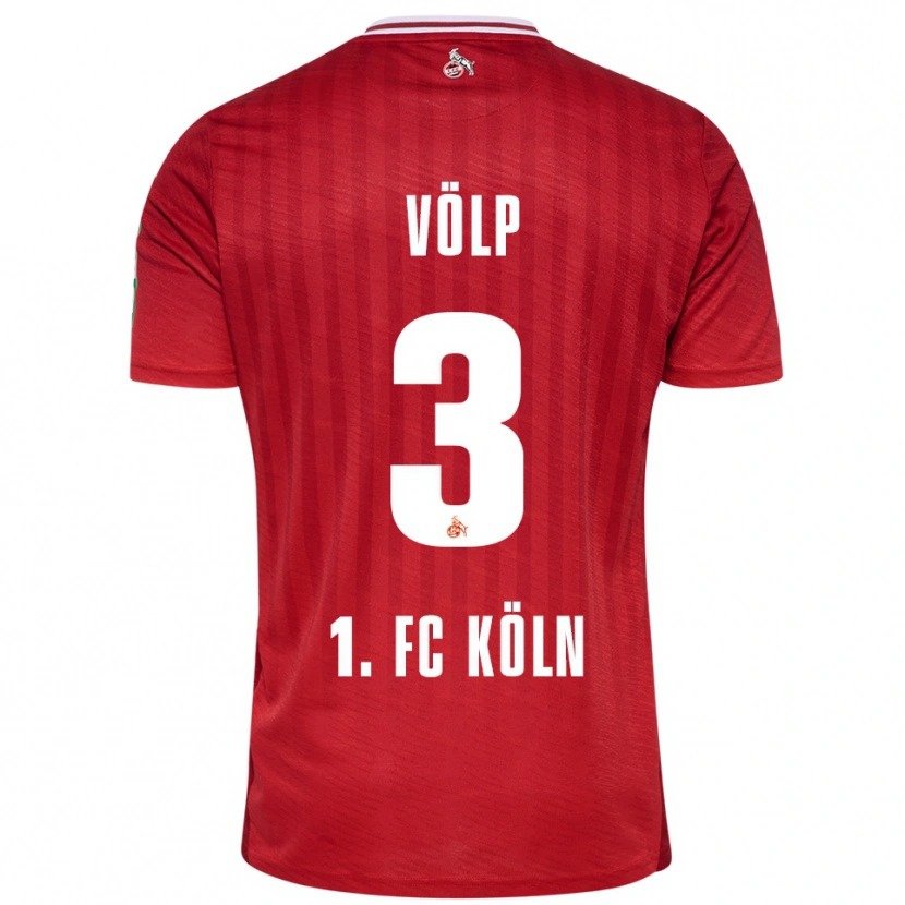 DanxenメンズLennard Völp#3レッド ホワイトアウェイシャツ2025/26ジャージーユニフォーム