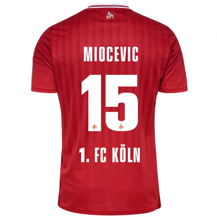 DanxenメンズGabriel Miocevic#15レッド ホワイトアウェイシャツ2025/26ジャージーユニフォーム
