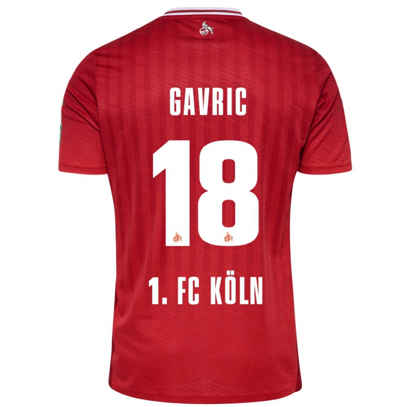 DanxenメンズAndrea Gavrić#18レッド ホワイトアウェイシャツ2025/26ジャージーユニフォーム