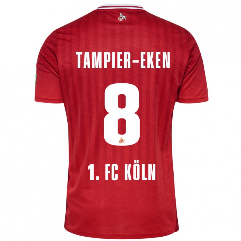 DanxenメンズPierre Tampier-Eken#8レッド ホワイトアウェイシャツ2025/26ジャージーユニフォーム