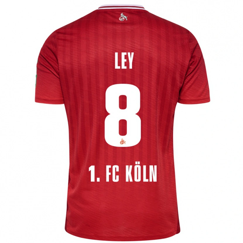 DanxenメンズBenjamin Ley#8レッド ホワイトアウェイシャツ2025/26ジャージーユニフォーム