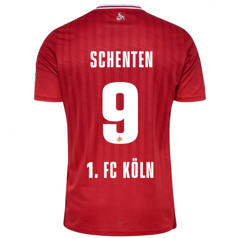 DanxenメンズFynn Schenten#9レッド ホワイトアウェイシャツ2025/26ジャージーユニフォーム