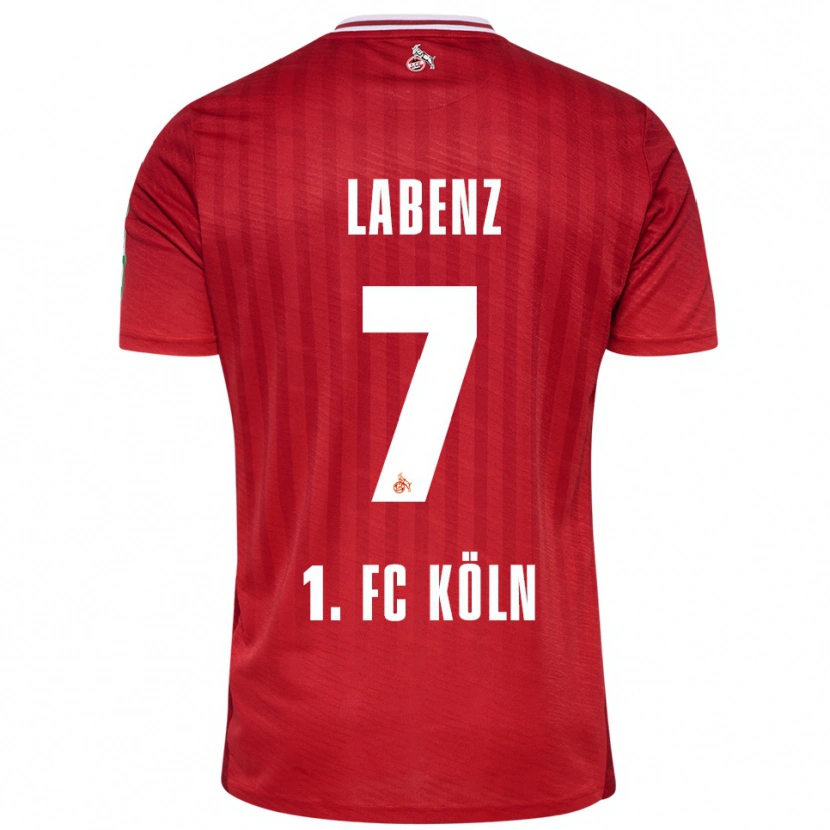 DanxenメンズLuiz Labenz#7レッド ホワイトアウェイシャツ2025/26ジャージーユニフォーム