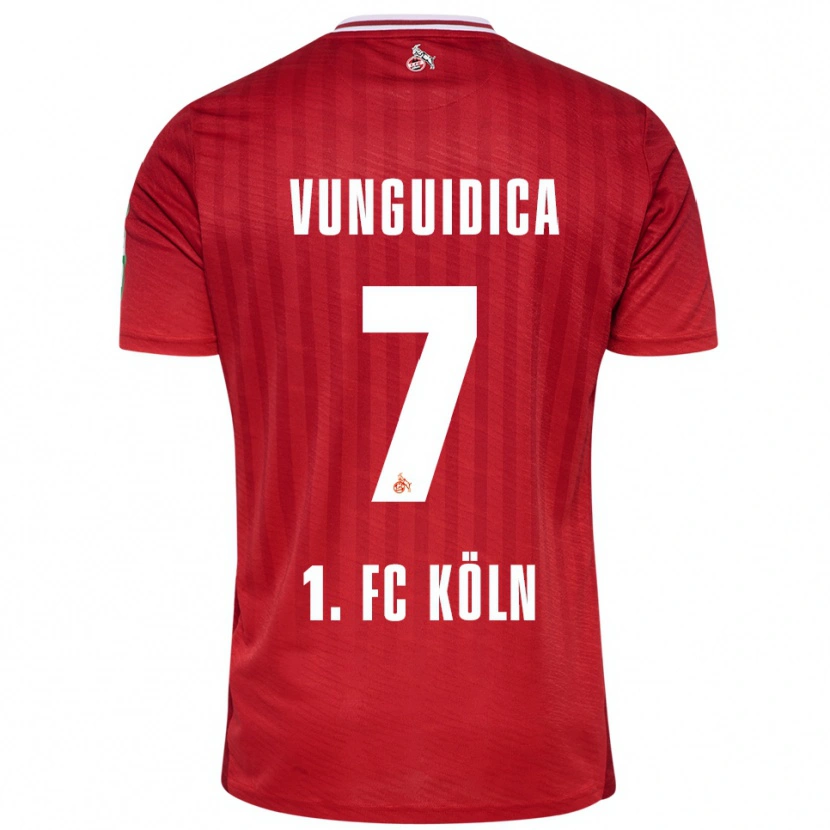 DanxenメンズExaouse Vunguidica#7レッド ホワイトアウェイシャツ2025/26ジャージーユニフォーム