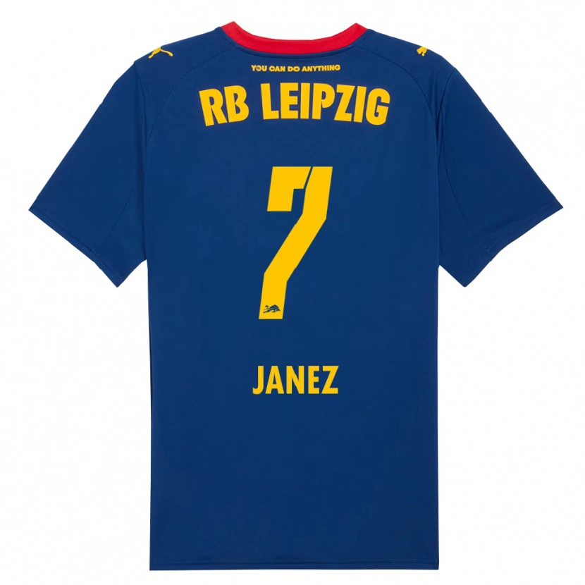 Danxenメンズコリーナ・ヤネス#7ネイビー レッドアウェイシャツ2025/26ジャージーユニフォーム