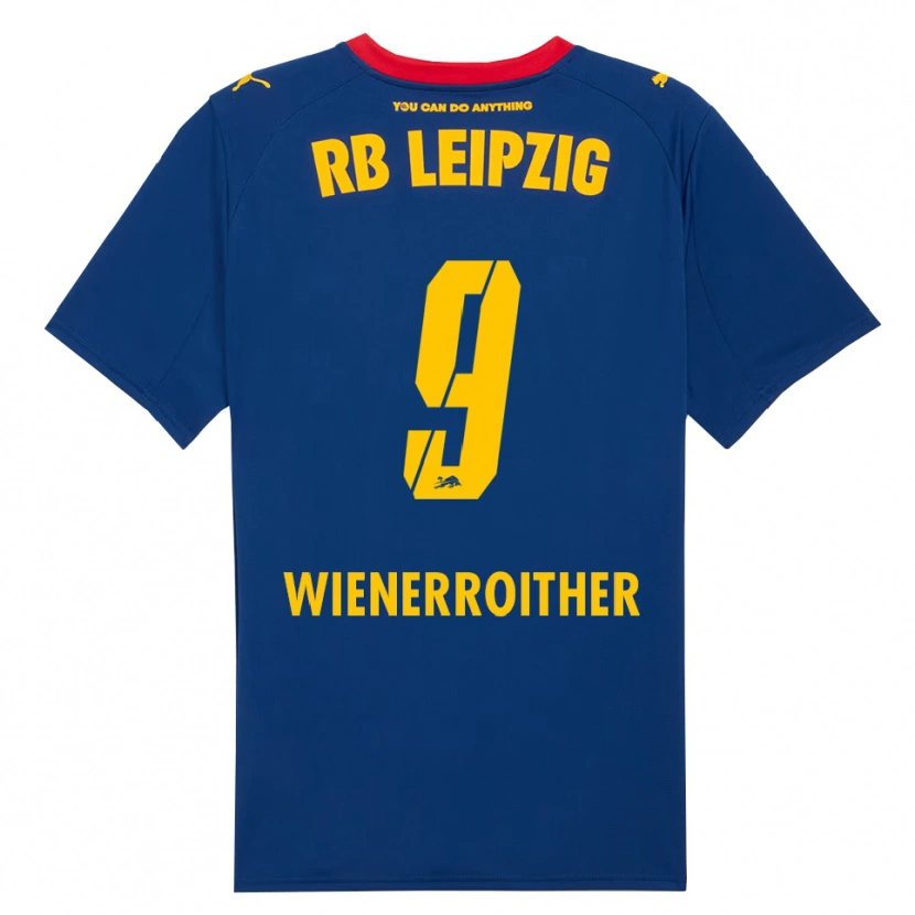 DanxenメンズKatja Wienerroither#9ネイビー レッドアウェイシャツ2025/26ジャージーユニフォーム