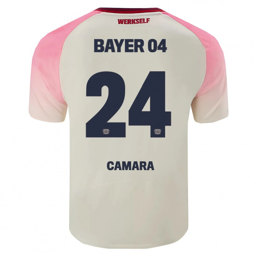 DanxenメンズNourdine Camara#24ピンク オフホワイトアウェイシャツ2025/26ジャージーユニフォーム