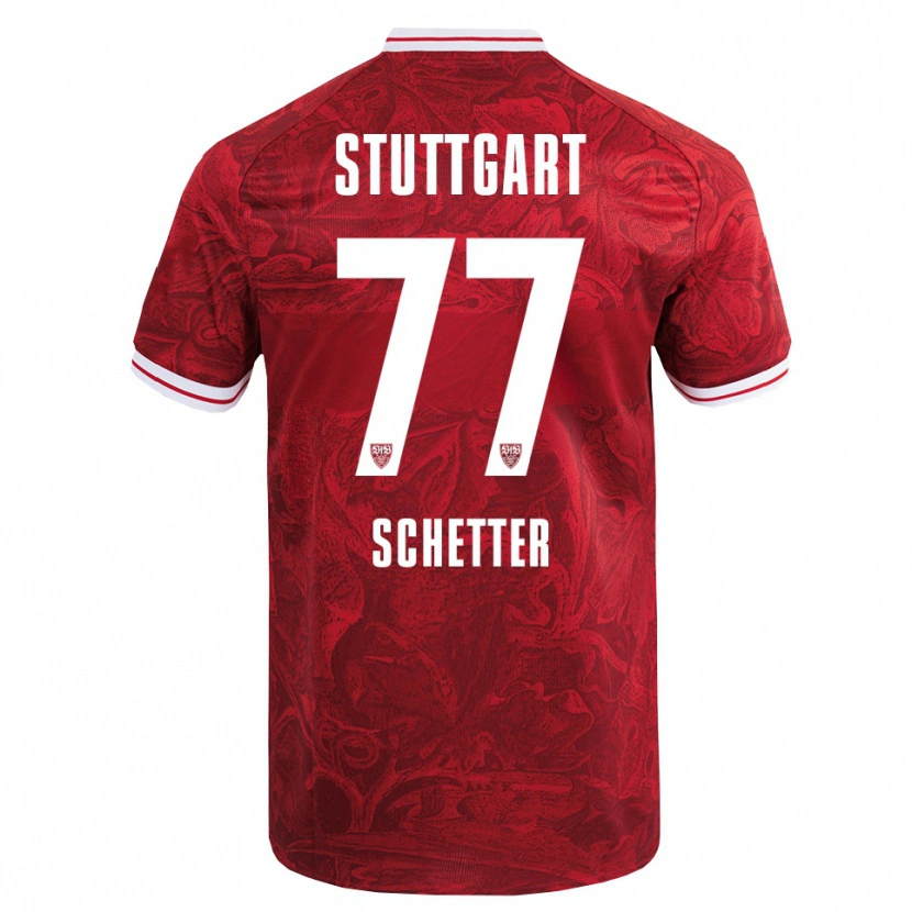 DanxenメンズLeonie Schetter#77レッド ブラックアウェイシャツ2025/26ジャージーユニフォーム