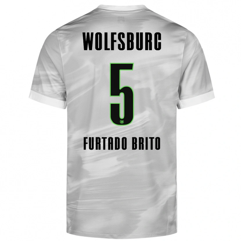 DanxenメンズDinaylo Furtado Brito#5グレー ホワイトアウェイシャツ2025/26ジャージーユニフォーム