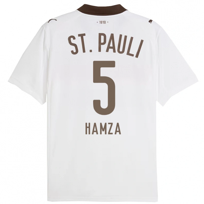 DanxenメンズSamet Hamza#5ホワイト レッドアウェイシャツ2025/26ジャージーユニフォーム