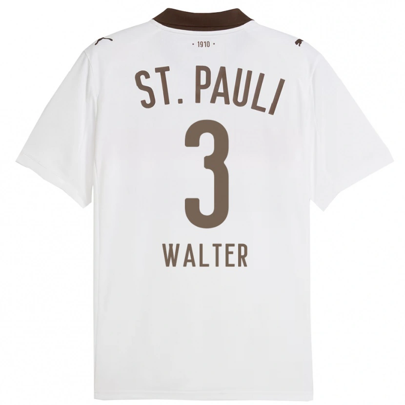 DanxenメンズMaximilian Walter#3ホワイト レッドアウェイシャツ2025/26ジャージーユニフォーム