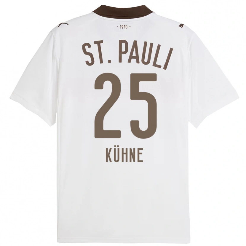 DanxenメンズFlorian Kühne#25ホワイト レッドアウェイシャツ2025/26ジャージーユニフォーム