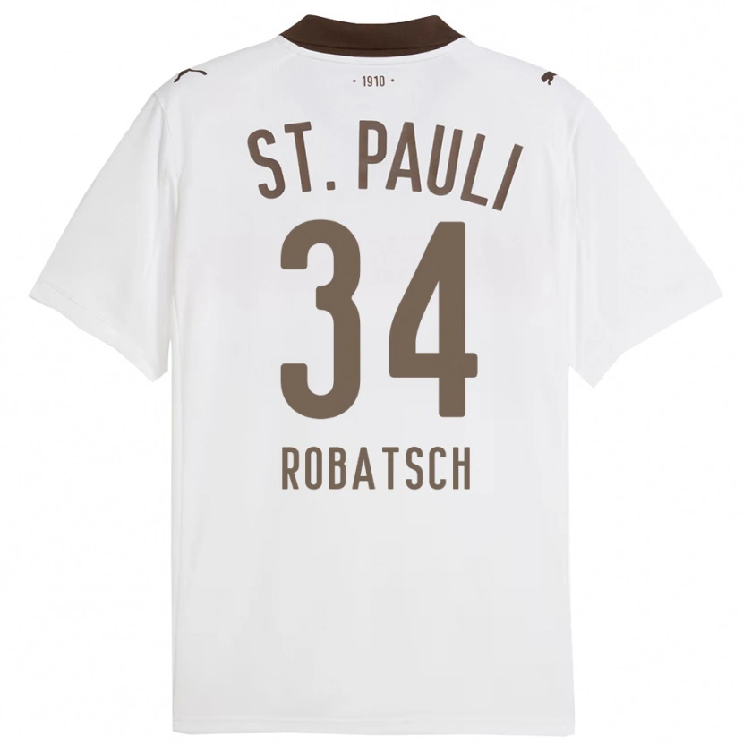 DanxenメンズJannik Robatsch#34ホワイト レッドアウェイシャツ2025/26ジャージーユニフォーム