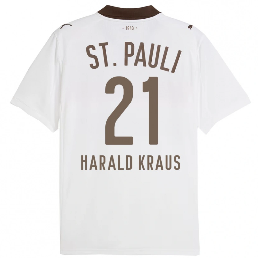 DanxenメンズStefan Harald Kraus#21ホワイト レッドアウェイシャツ2025/26ジャージーユニフォーム