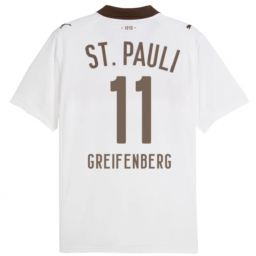DanxenメンズAnn-Sophie Greifenberg#11ホワイト レッドアウェイシャツ2025/26ジャージーユニフォーム
