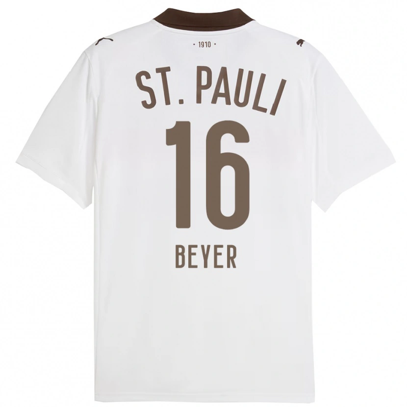 DanxenメンズLasse Beyer#16ホワイト レッドアウェイシャツ2025/26ジャージーユニフォーム