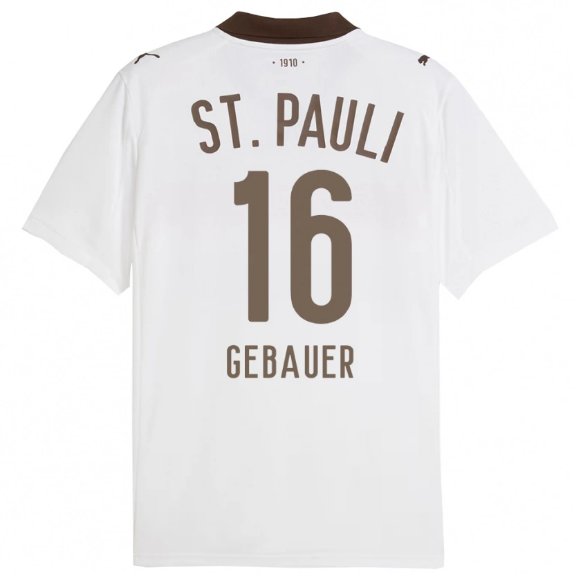 DanxenメンズFlorian Gebauer#16ホワイト レッドアウェイシャツ2025/26ジャージーユニフォーム