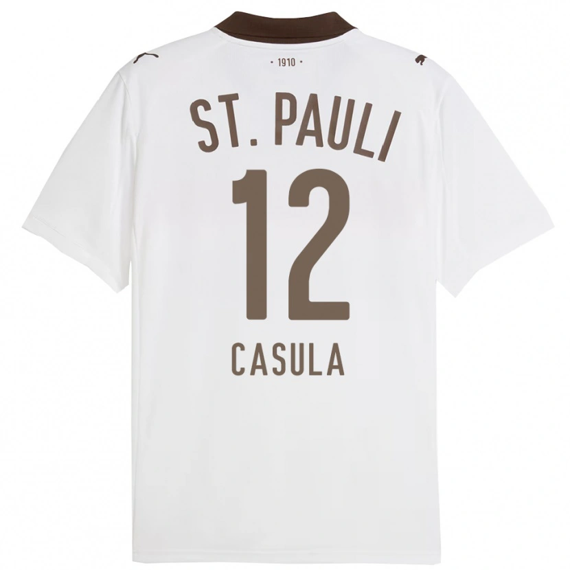 DanxenメンズDavid Casula#12ホワイト レッドアウェイシャツ2025/26ジャージーユニフォーム