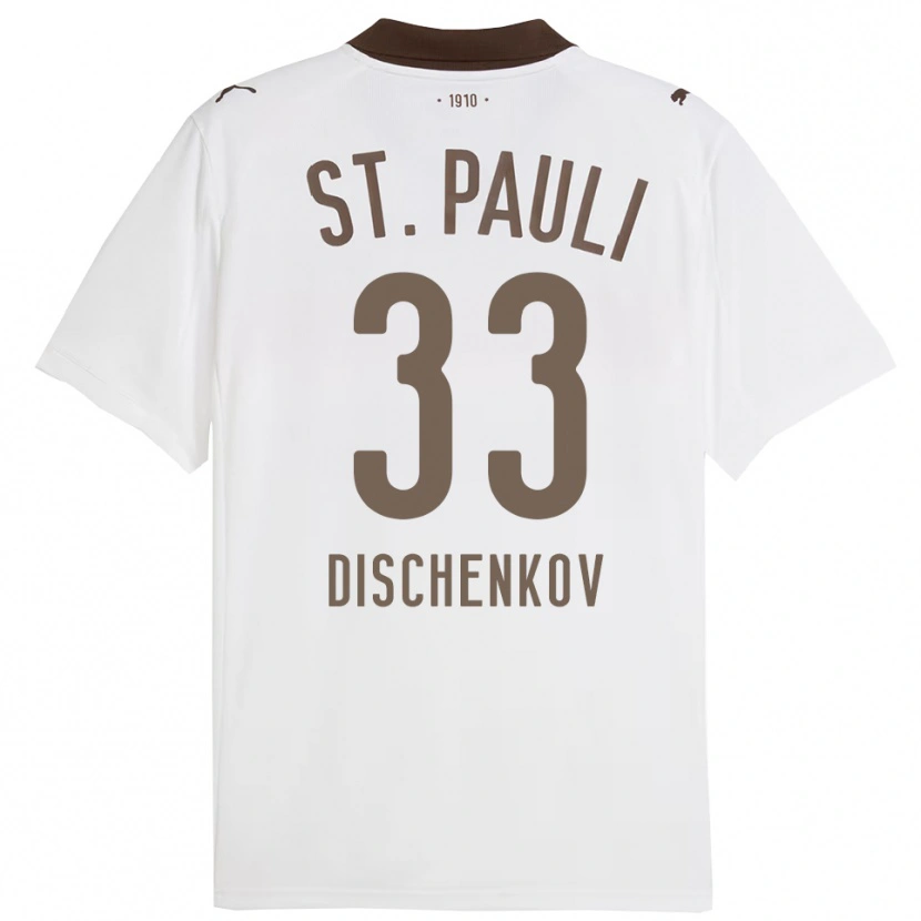 DanxenメンズDimitri Dischenkov#33ホワイト レッドアウェイシャツ2025/26ジャージーユニフォーム