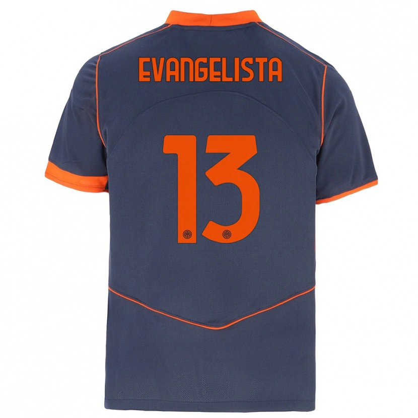 DanxenメンズEdoardo Evangelista#13グレー オレンジサードユニフォームシャツ2025/26ジャージーユニフォーム