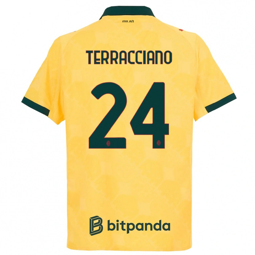 Danxenメンズフィリッポ・テッラッチャーノ#24イエロー ブラックサードユニフォームシャツ2025/26ジャージーユニフォーム
