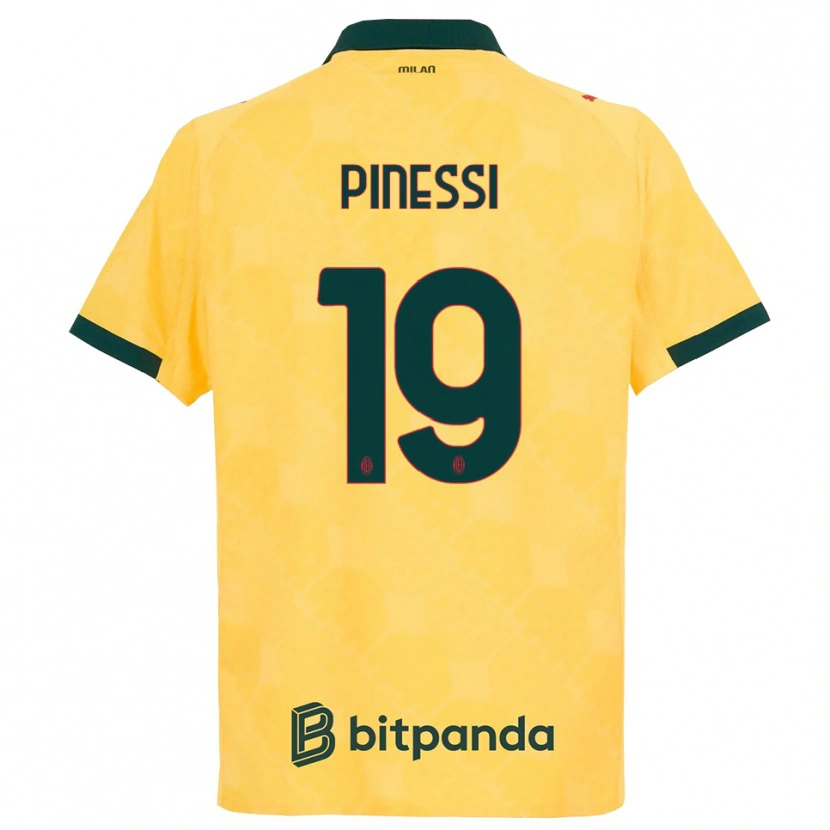 DanxenメンズRiccardo Pinessi#19イエロー ブラックサードユニフォームシャツ2025/26ジャージーユニフォーム