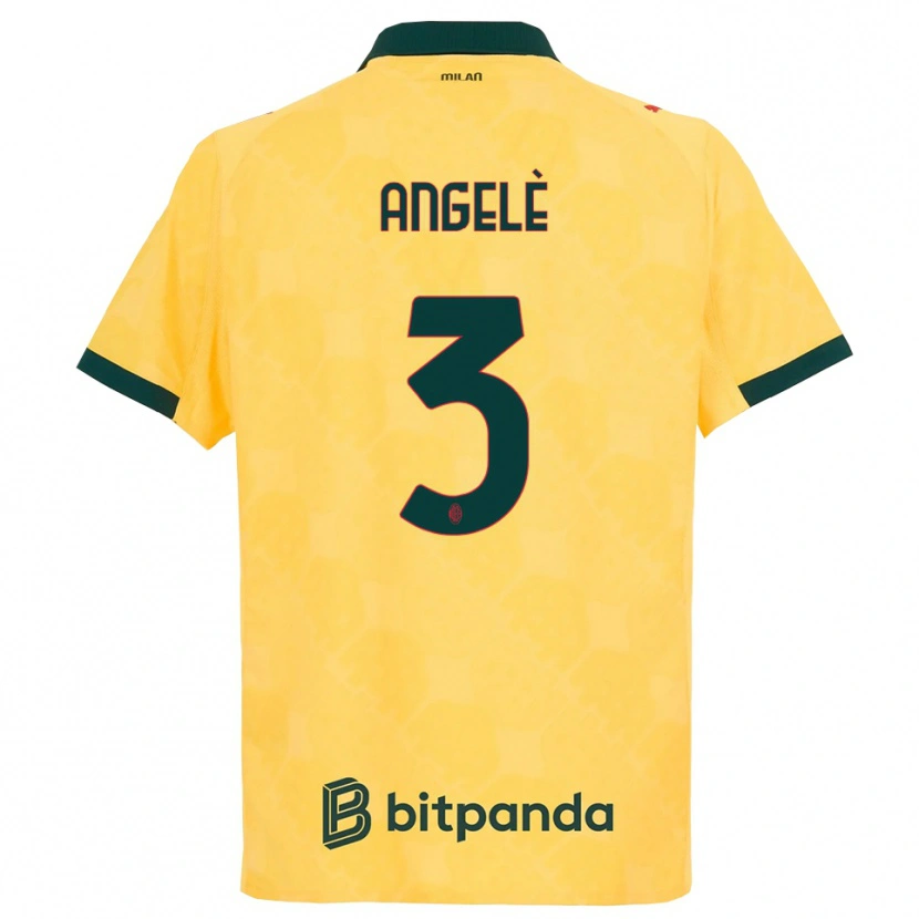 DanxenメンズGregorio Angelè#3イエロー ブラックサードユニフォームシャツ2025/26ジャージーユニフォーム