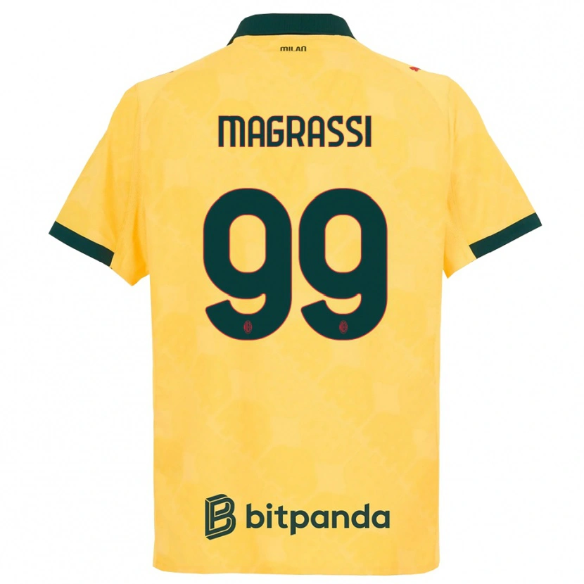 DanxenメンズAndrea Magrassi#99イエロー ブラックサードユニフォームシャツ2025/26ジャージーユニフォーム