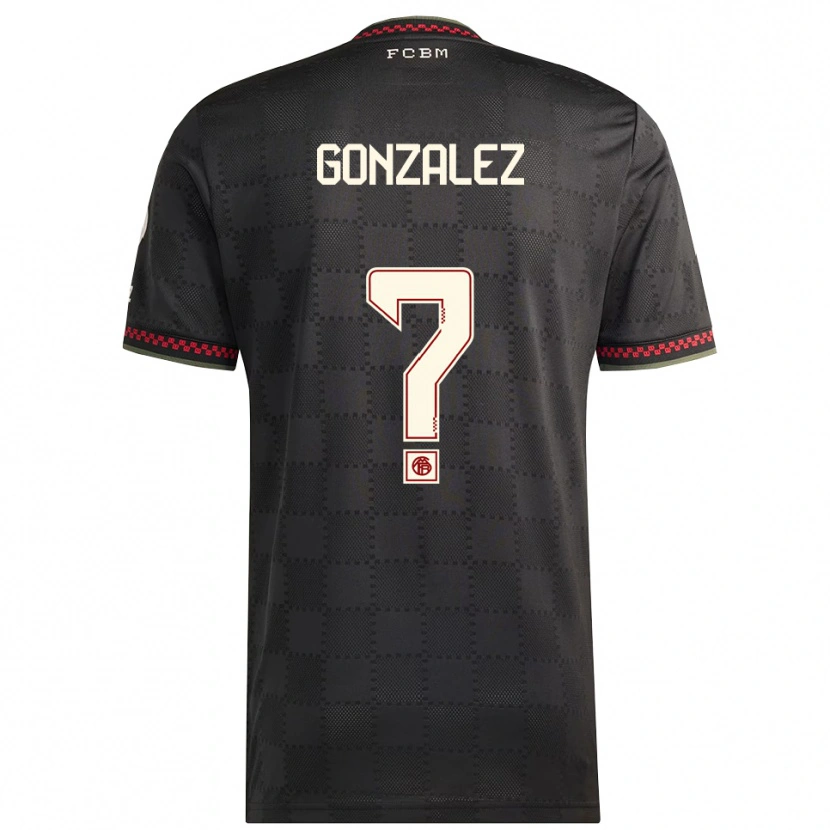 Danxenメンズゲイブリエル・ゴンザレス#0ブラック ホワイトサードユニフォームシャツ2025/26ジャージーユニフォーム