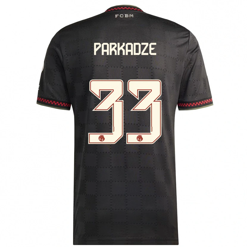 DanxenメンズLuka Parkadze#33ブラック ホワイトサードユニフォームシャツ2025/26ジャージーユニフォーム