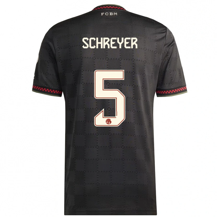 DanxenメンズTim Schreyer#5ブラック ホワイトサードユニフォームシャツ2025/26ジャージーユニフォーム