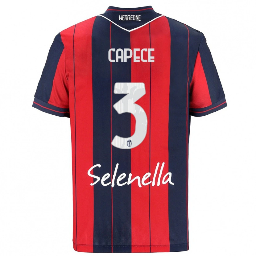 DanxenレディースMatteo Capece#3レッド ネイビーホームシャツ2025/26ジャージーユニフォーム