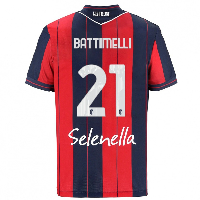 DanxenレディースGiuseppe Battimelli#21レッド ネイビーホームシャツ2025/26ジャージーユニフォーム