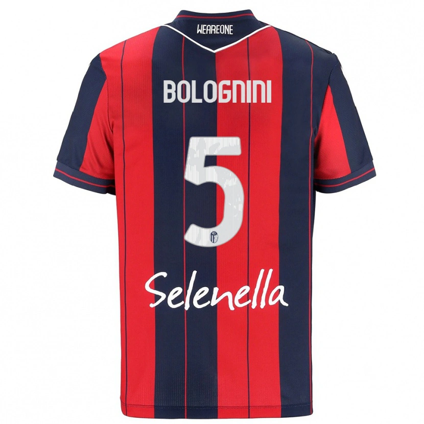 DanxenレディースAndrea Bolognini#5レッド ネイビーホームシャツ2025/26ジャージーユニフォーム