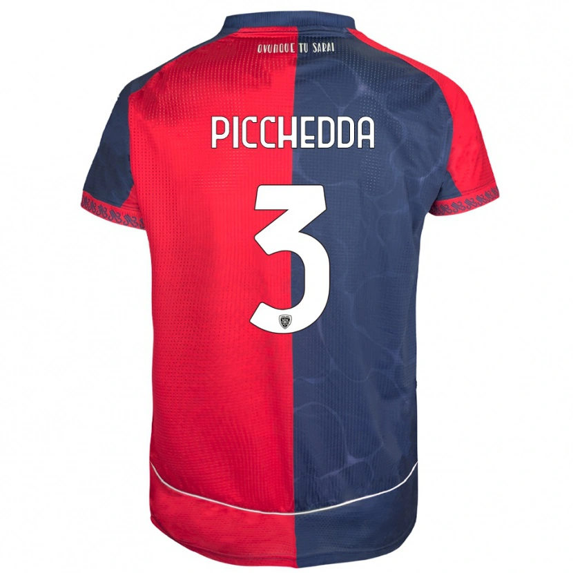 DanxenレディースMarco Picchedda#3レッド ネイビーホームシャツ2025/26ジャージーユニフォーム