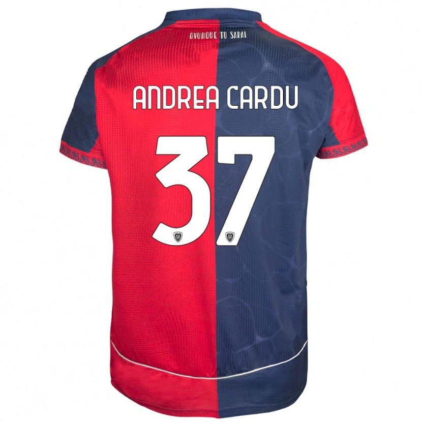 DanxenレディースGiovanni Andrea Cardu#37レッド ネイビーホームシャツ2025/26ジャージーユニフォーム