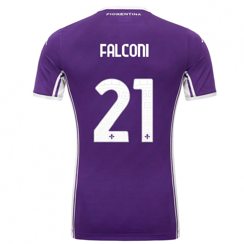 DanxenレディースNiccolo Falconi#21パープル ホワイトホームシャツ2025/26ジャージーユニフォーム