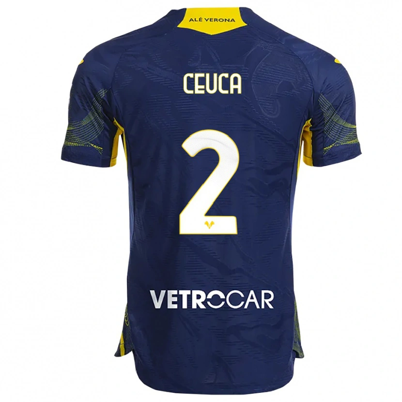 DanxenレディースMatei Ceuca#2ネイビー イエローホームシャツ2025/26ジャージーユニフォーム