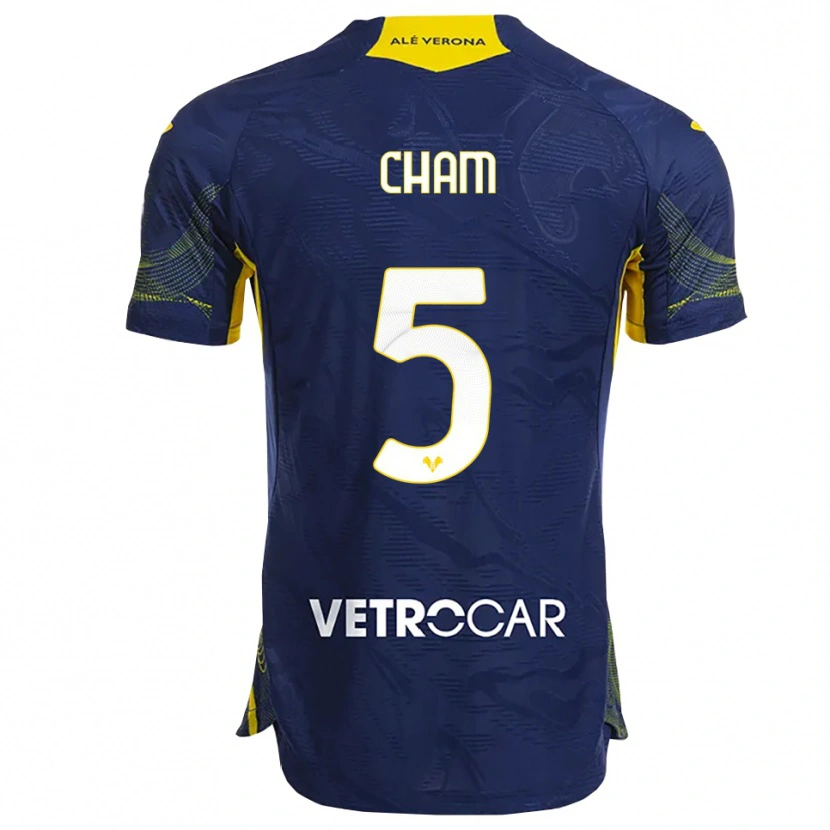 DanxenレディースFallou Cham#5ネイビー イエローホームシャツ2025/26ジャージーユニフォーム