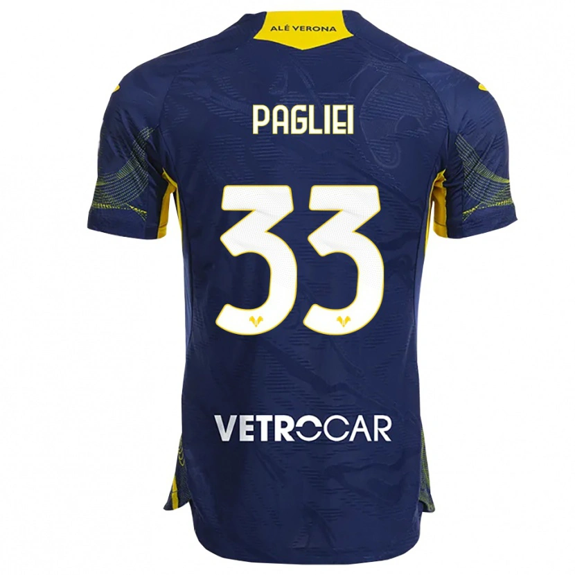 DanxenレディースMatteo Pagliei#33ネイビー イエローホームシャツ2025/26ジャージーユニフォーム