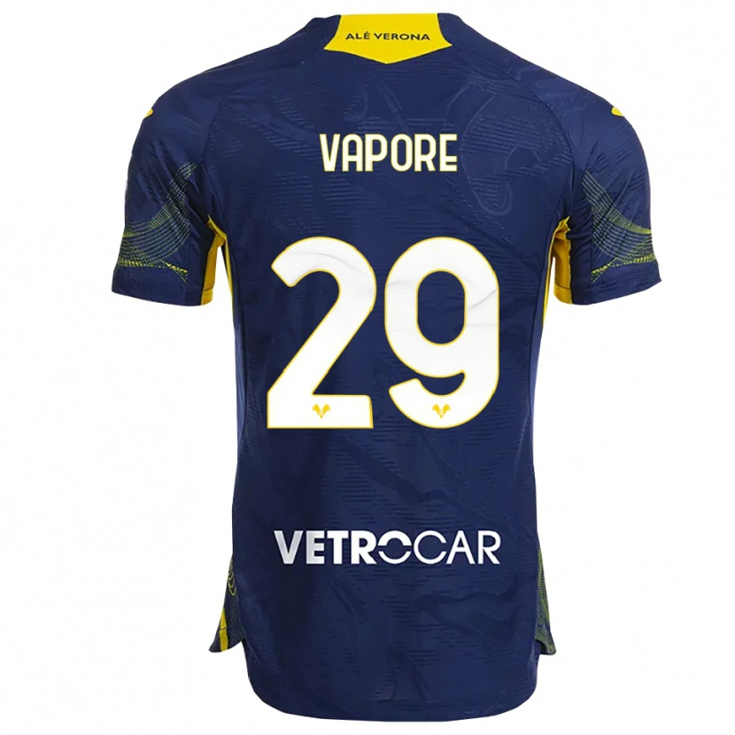 DanxenレディースAngelo Vapore#29ネイビー イエローホームシャツ2025/26ジャージーユニフォーム