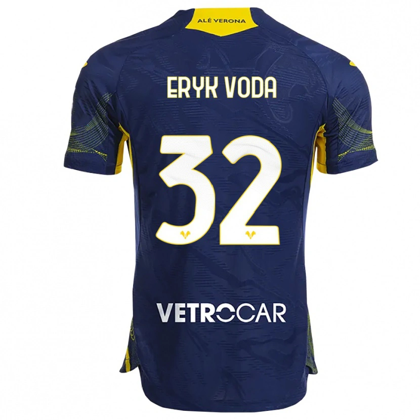 DanxenレディースEryk Vodă#32ネイビー イエローホームシャツ2025/26ジャージーユニフォーム