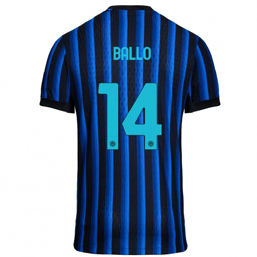 DanxenレディースLamine Ballo#14ブラック ブルーホームシャツ2025/26ジャージーユニフォーム