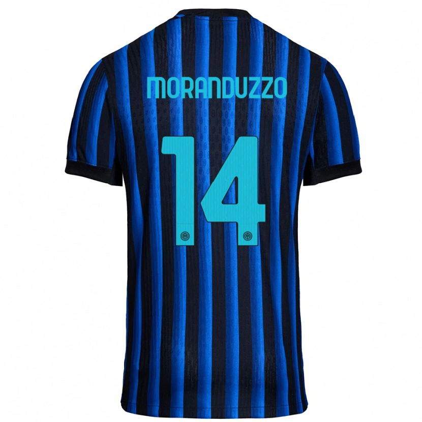 DanxenレディースNicolo Moranduzzo#14ブラック ブルーホームシャツ2025/26ジャージーユニフォーム