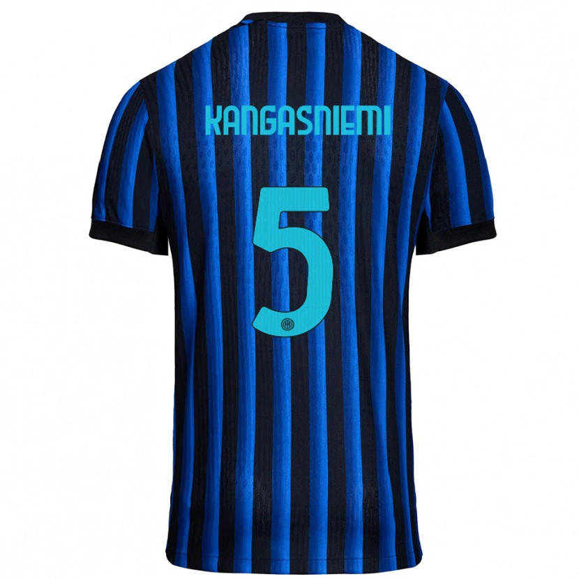 DanxenレディースIlari Kangasniemi#5ブラック ブルーホームシャツ2025/26ジャージーユニフォーム