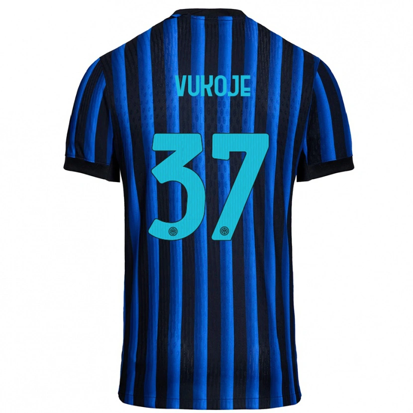 DanxenレディースAndrija Vukoje#37ブラック ブルーホームシャツ2025/26ジャージーユニフォーム